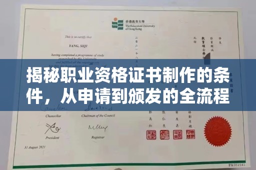 天等揭秘职业资格证书制作的条件，从申请到颁发的全流程解析
